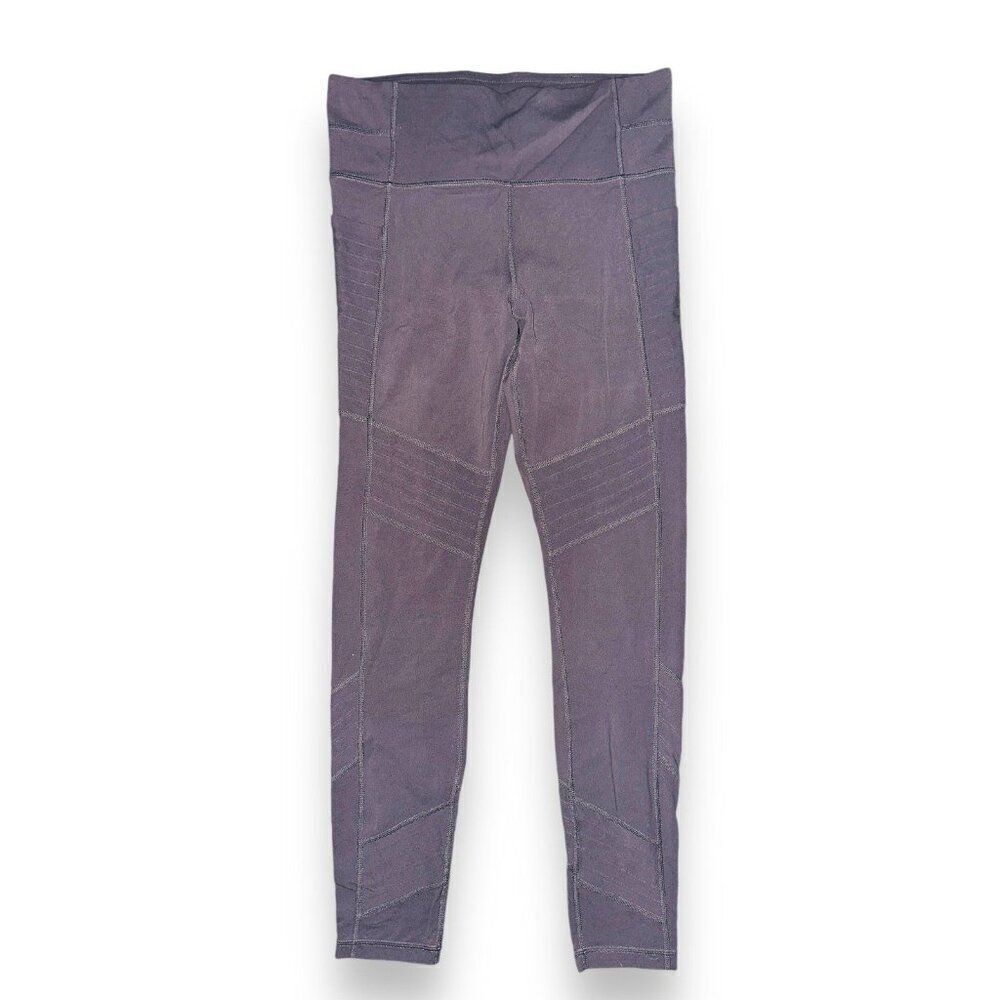 FB8 Athleta Leggings Size Small Women's Gray Moto Style Pants Yoga